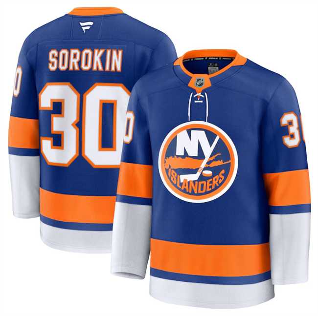 Mens New York Islanders #30 Ilya Sorokin Royal 2024-25 Home Stitched Hockey Jersey Dzhi